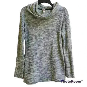 701. Merona cowl neck long sleeve tunic heather marled gray sweater